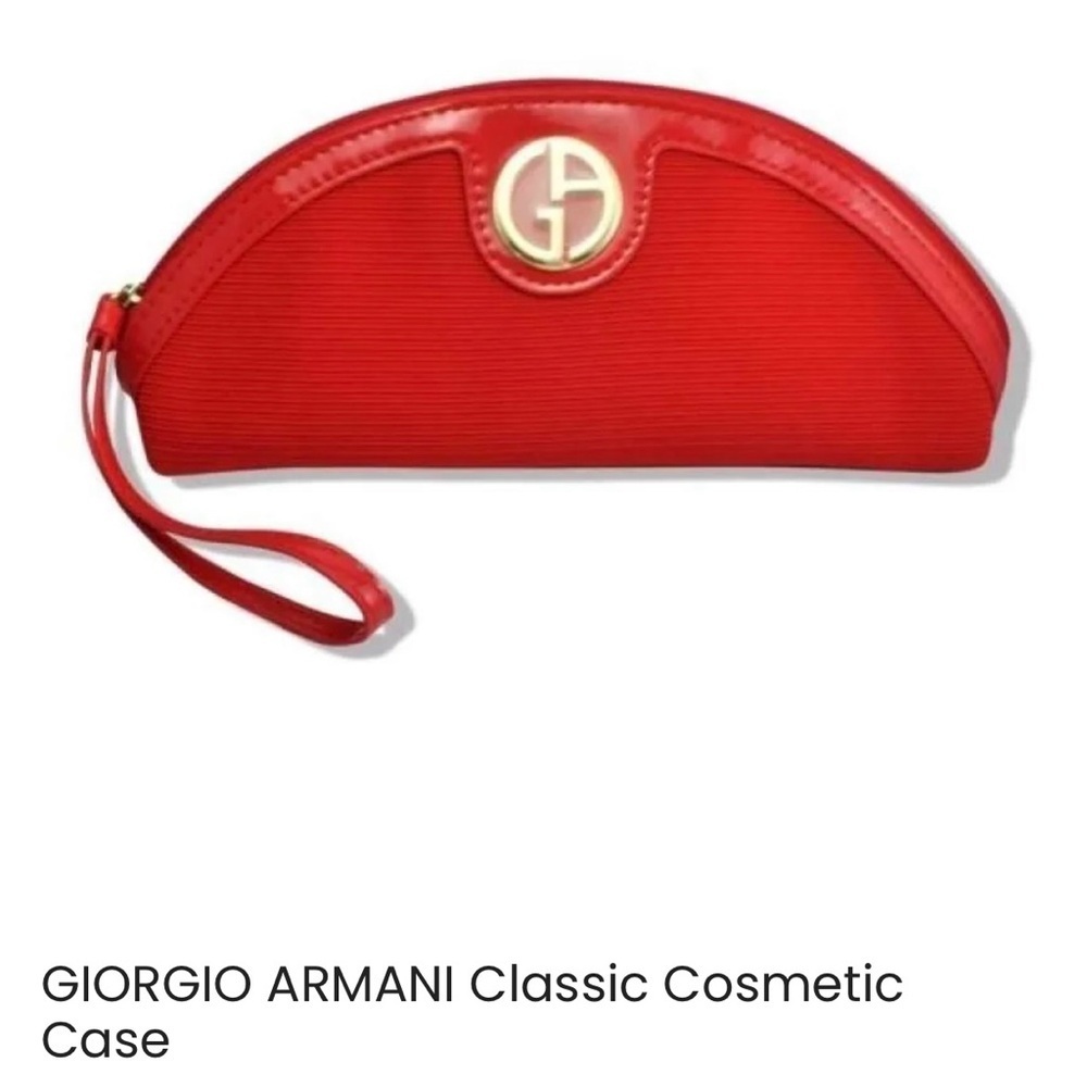 Red Giorgio Armani Women's Classic Cosmetic Case
